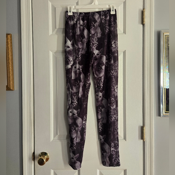 Cat Print Sheer Mesh Leggings - Picture 4 of 4
